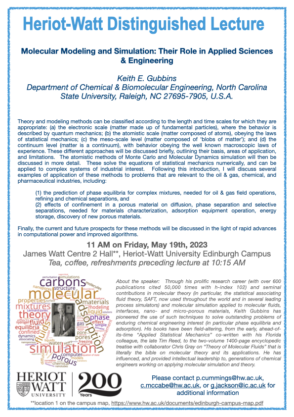 Keith Gubbins Distinguished Lecture